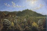 a view of the artist s house and garden in mills plains,van diemen s land John glover